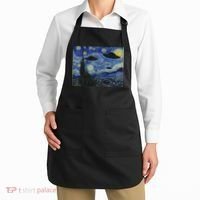 Ufo Alien Abduction Starry Night Van Gogh Painting Apron thumb 2