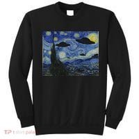 Ufo Alien Abduction Starry Night Van Gogh Painting Sweatshirt thumb 0