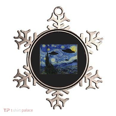 Ufo Alien Abduction Starry Night Van Gogh Painting Ornament