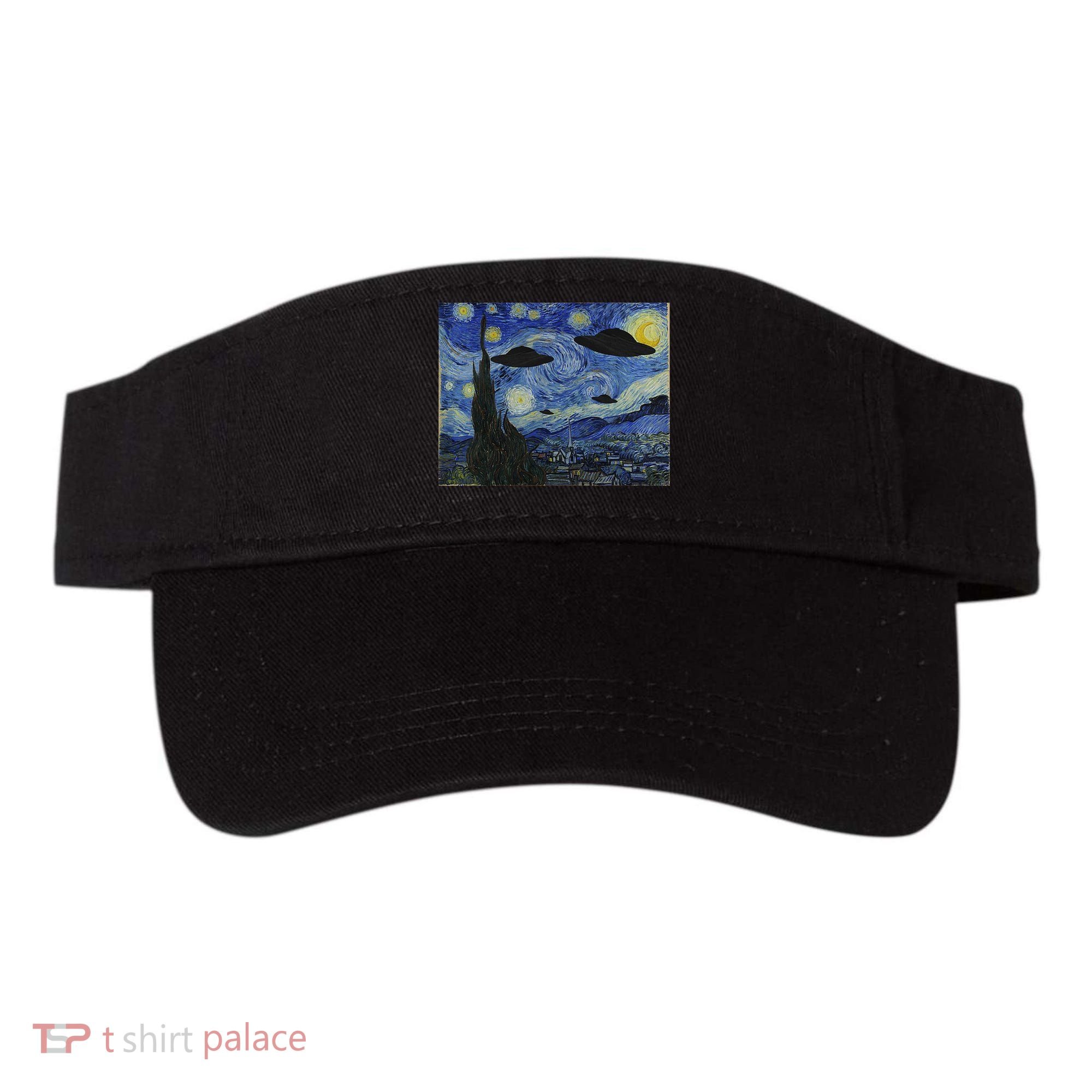Ufo Alien Abduction Starry Night Van Gogh Painting Visor