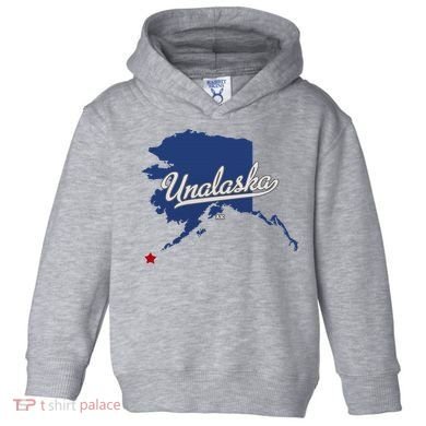 Unalaska Alaska Ak Map Toddler Hoodie