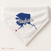 Unalaska Alaska Ak Map USA-Made Doggie Bandana thumb 0