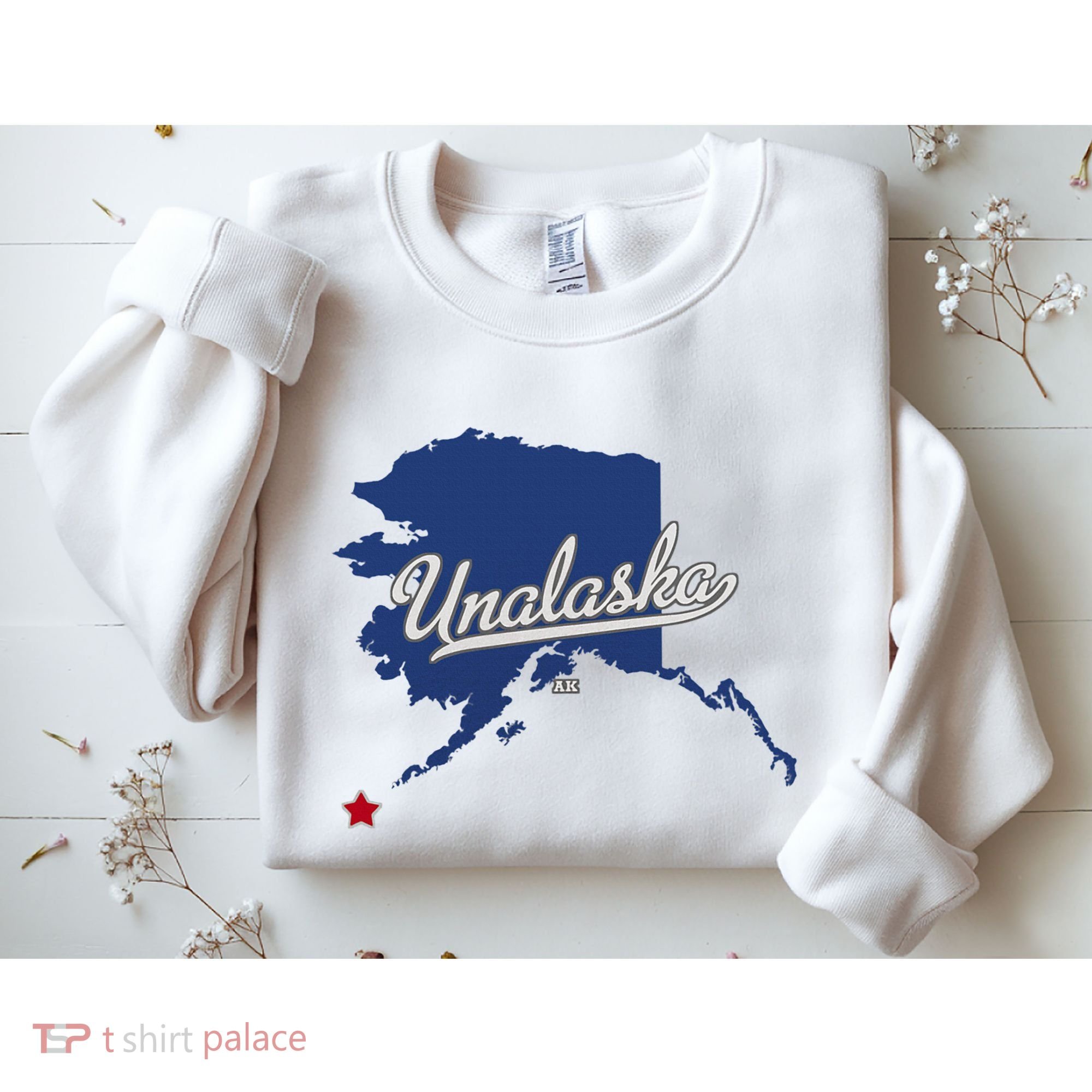 Unalaska Alaska Ak Map Sweatshirt