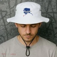 Unalaska Alaska Ak Map Bucket Hat thumb 2