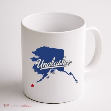 Unalaska Alaska Ak Map Coffee Mug back