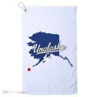 Unalaska Alaska Ak Map Golf Towel thumb 0