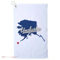 Unalaska Alaska Ak Map Golf Towel thumb 0