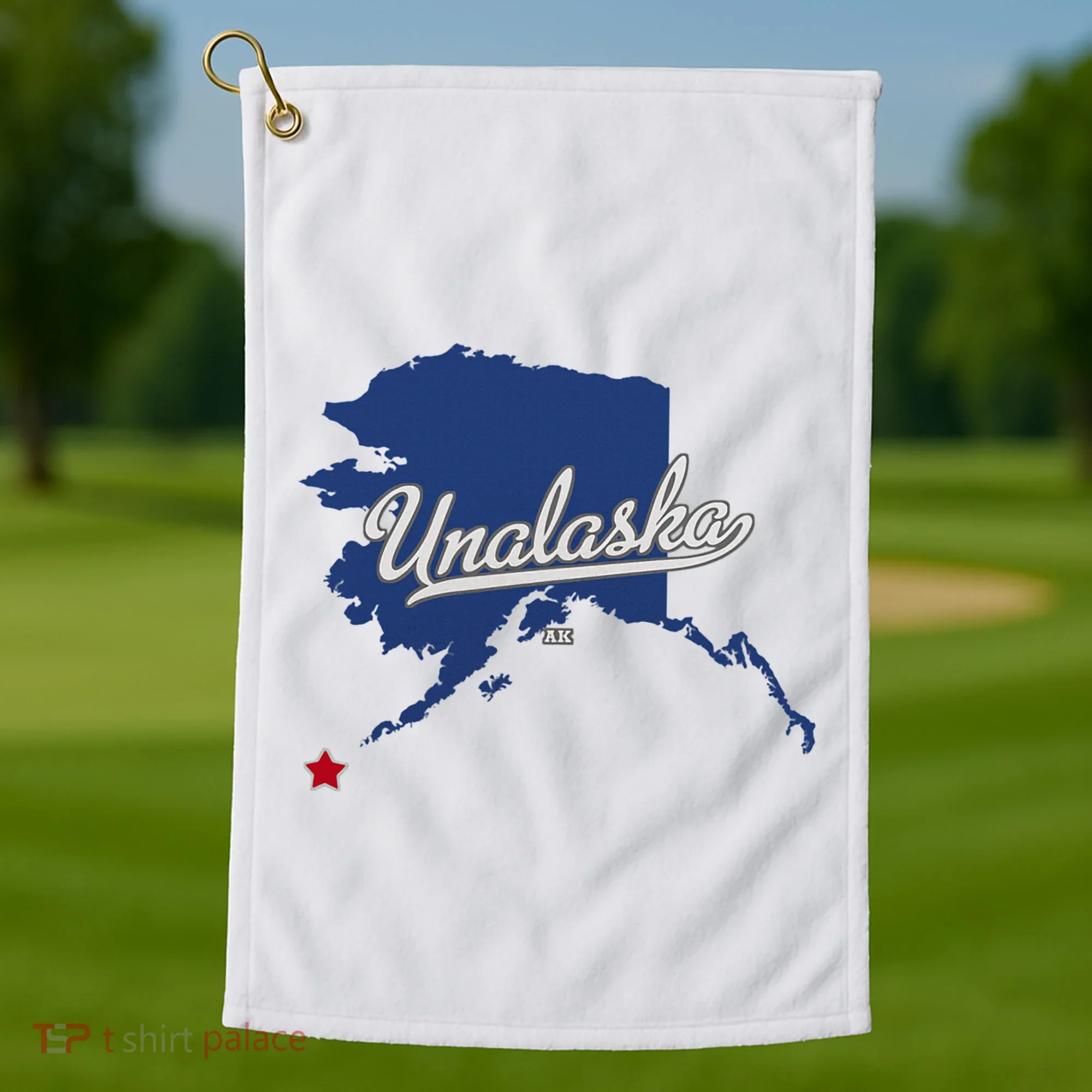 Unalaska Alaska Ak Map Golf Towel