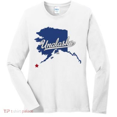 Unalaska Alaska Ak Map Women's Long Sleeve Shirt