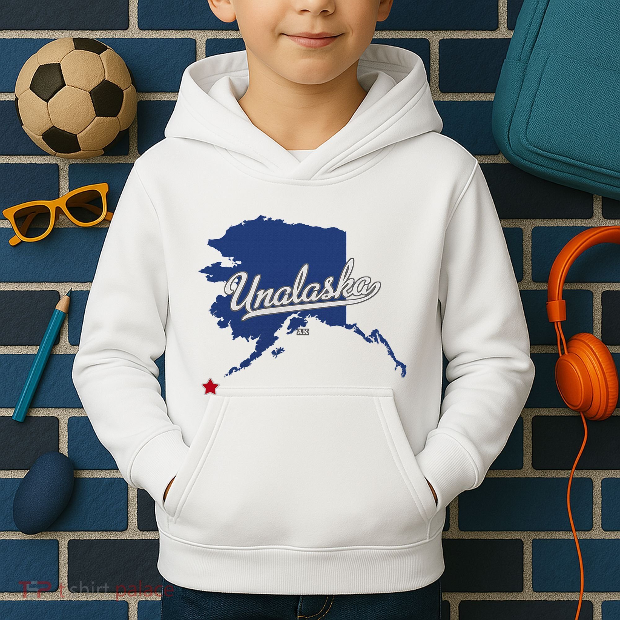 Unalaska Alaska Ak Map Kids Hoodie