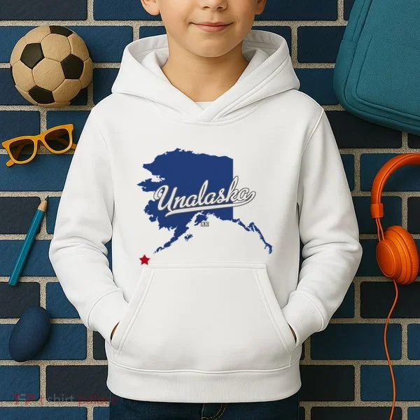 Unalaska Alaska Ak Map Kids Hoodie