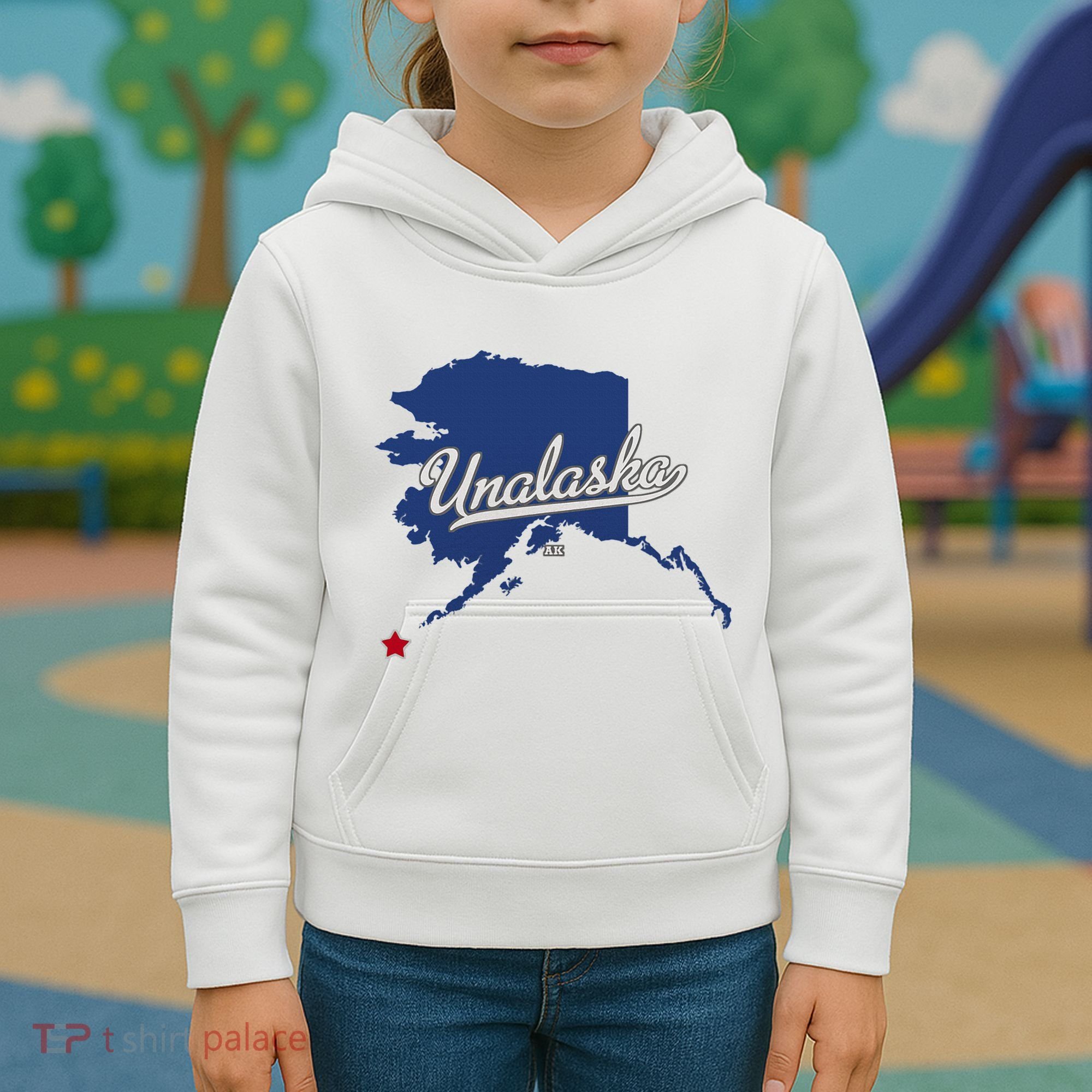 Unalaska Alaska Ak Map Kids Hoodie