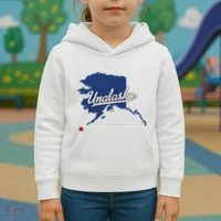 Unalaska Alaska Ak Map Kids Hoodie thumb 3