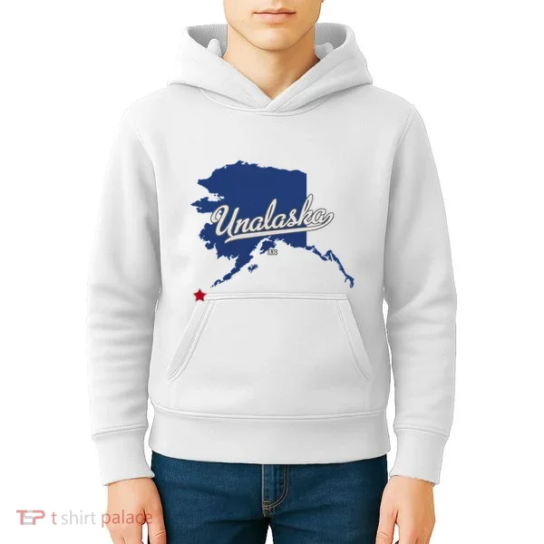Unalaska Alaska Ak Map Kids Hoodie