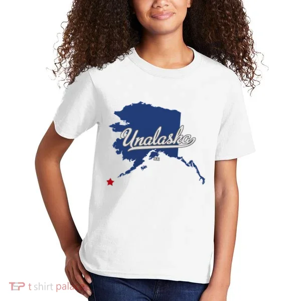 Unalaska Alaska Ak Map Kids T-Shirt