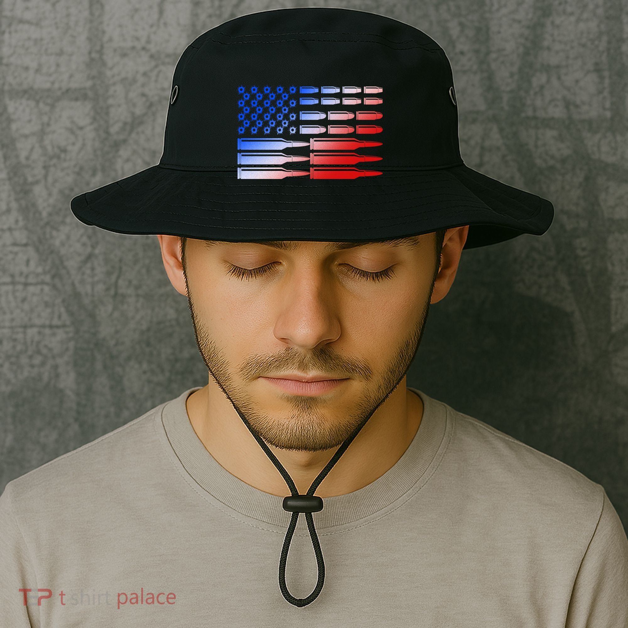 USA American Bullet Flag Bucket Hat