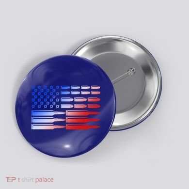 USA American Bullet Flag Button