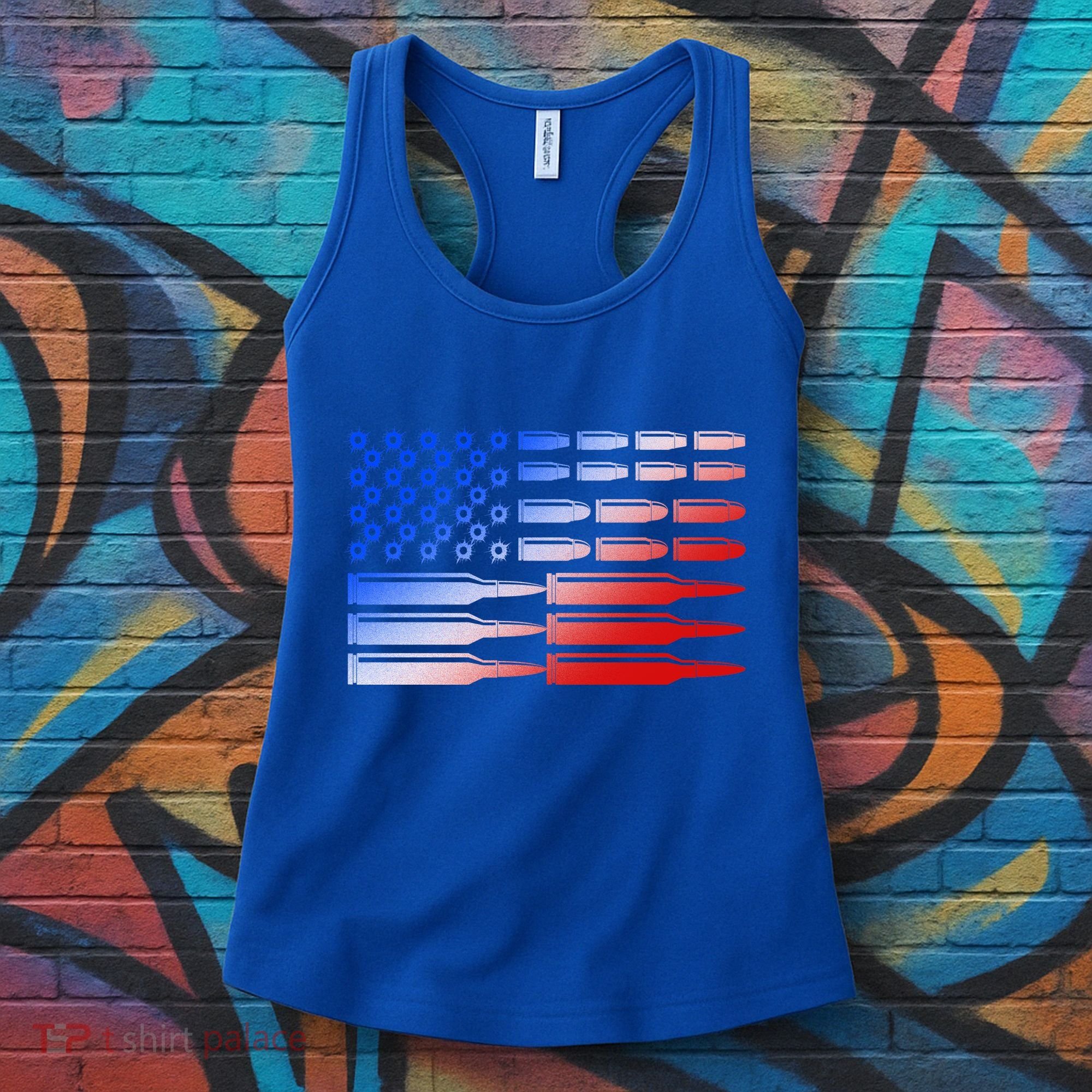USA American Bullet Flag Women's Tank Top