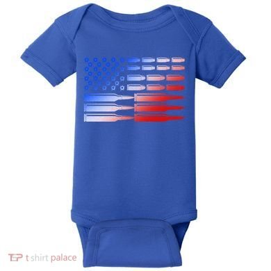 USA American Bullet Flag Baby Bodysuit
