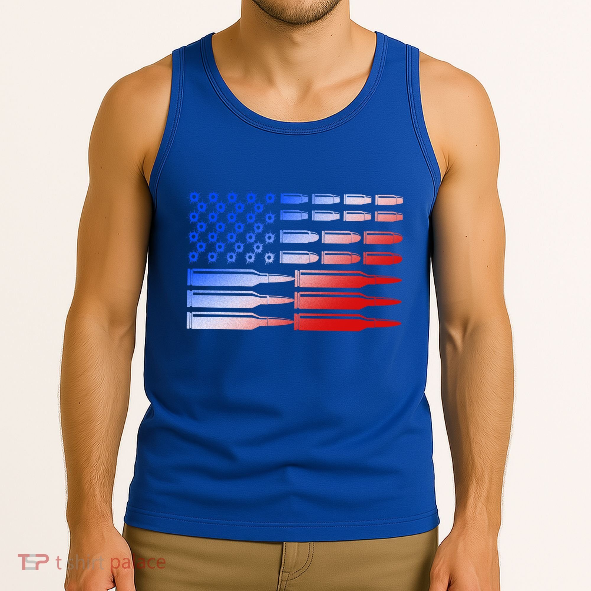 USA American Bullet Flag Tank Top