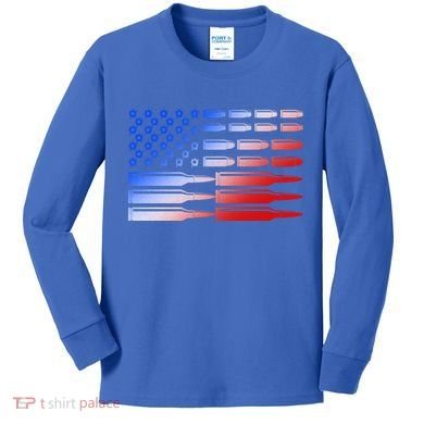 USA American Bullet Flag Kids Long Sleeve Shirt