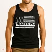 Unwoke Awake But Not Woke Tank Top thumb 3