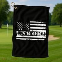 Unwoke Awake But Not Woke Golf Towel thumb 1