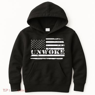 Unwoke Awake But Not Woke Kids Hoodie