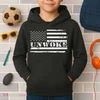 Unwoke Awake But Not Woke Kids Hoodie thumb 2