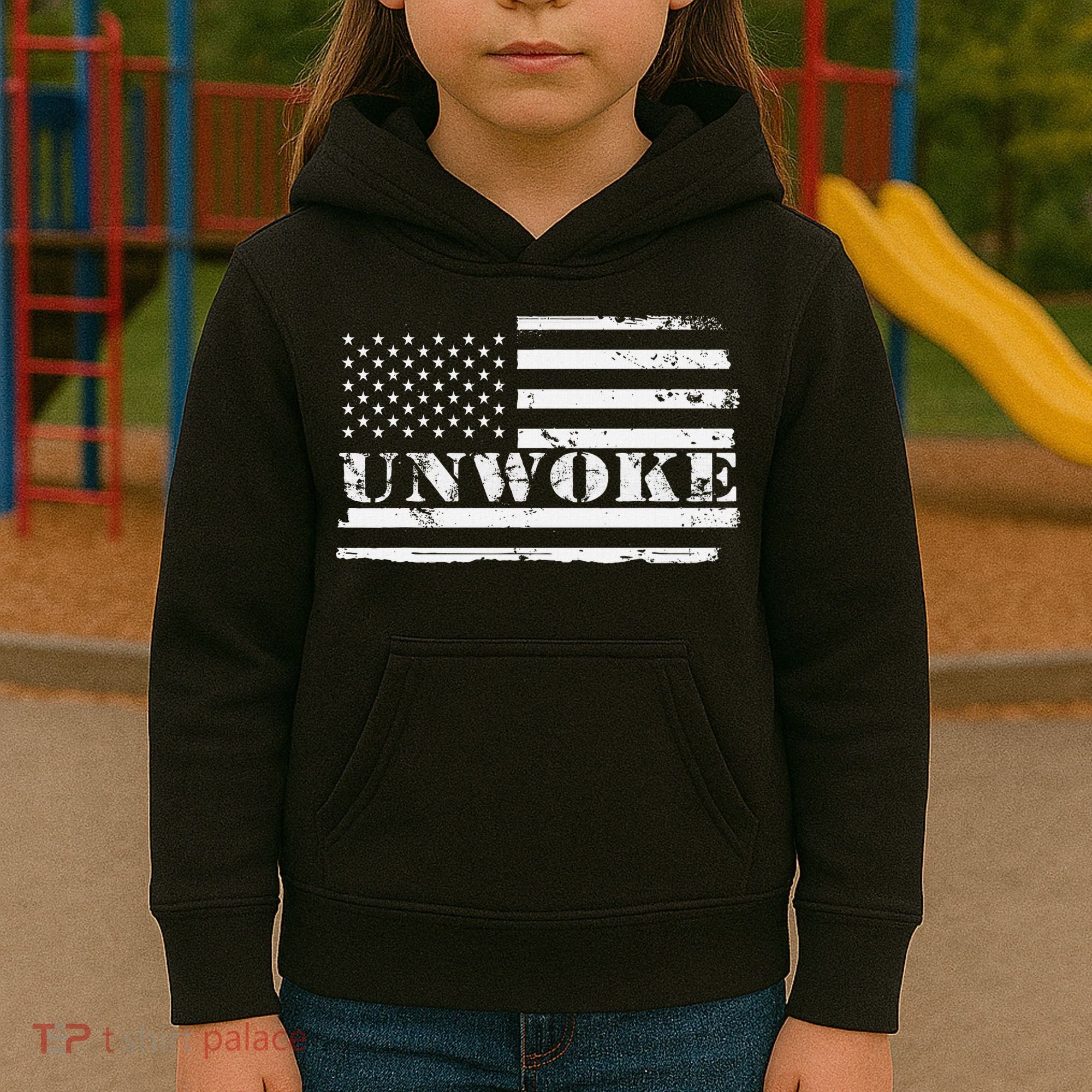 Unwoke Awake But Not Woke Kids Hoodie