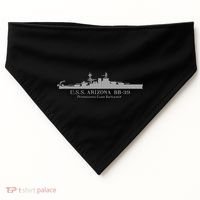 U.S.S. Arizona Bb 39 Battleship Wwii Tech Drawing USA-Made Doggie Bandana thumb 0