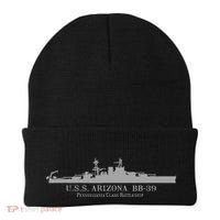 U.S.S. Arizona Bb 39 Battleship Wwii Tech Drawing Beanie thumb 0