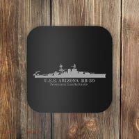 U.S.S. Arizona Bb 39 Battleship Wwii Tech Drawing Coaster thumb 0