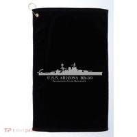U.S.S. Arizona Bb 39 Battleship Wwii Tech Drawing Golf Towel thumb 0