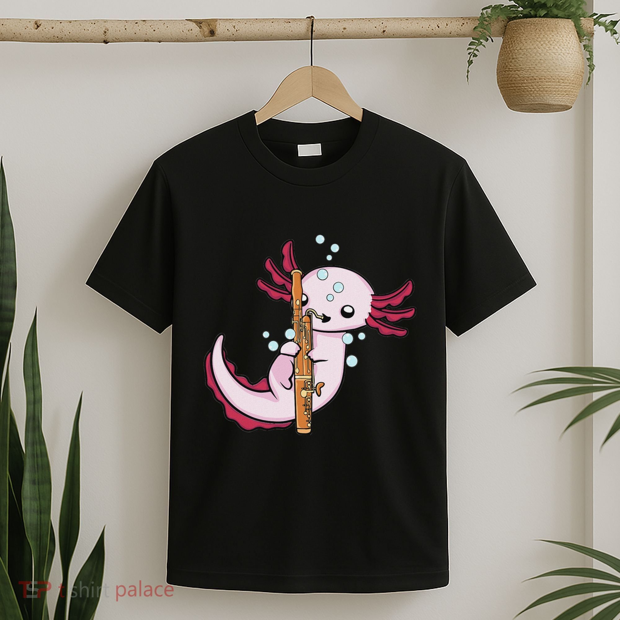 Underwater Axolotl Bassoon Player Music Bassoon T-Shirt