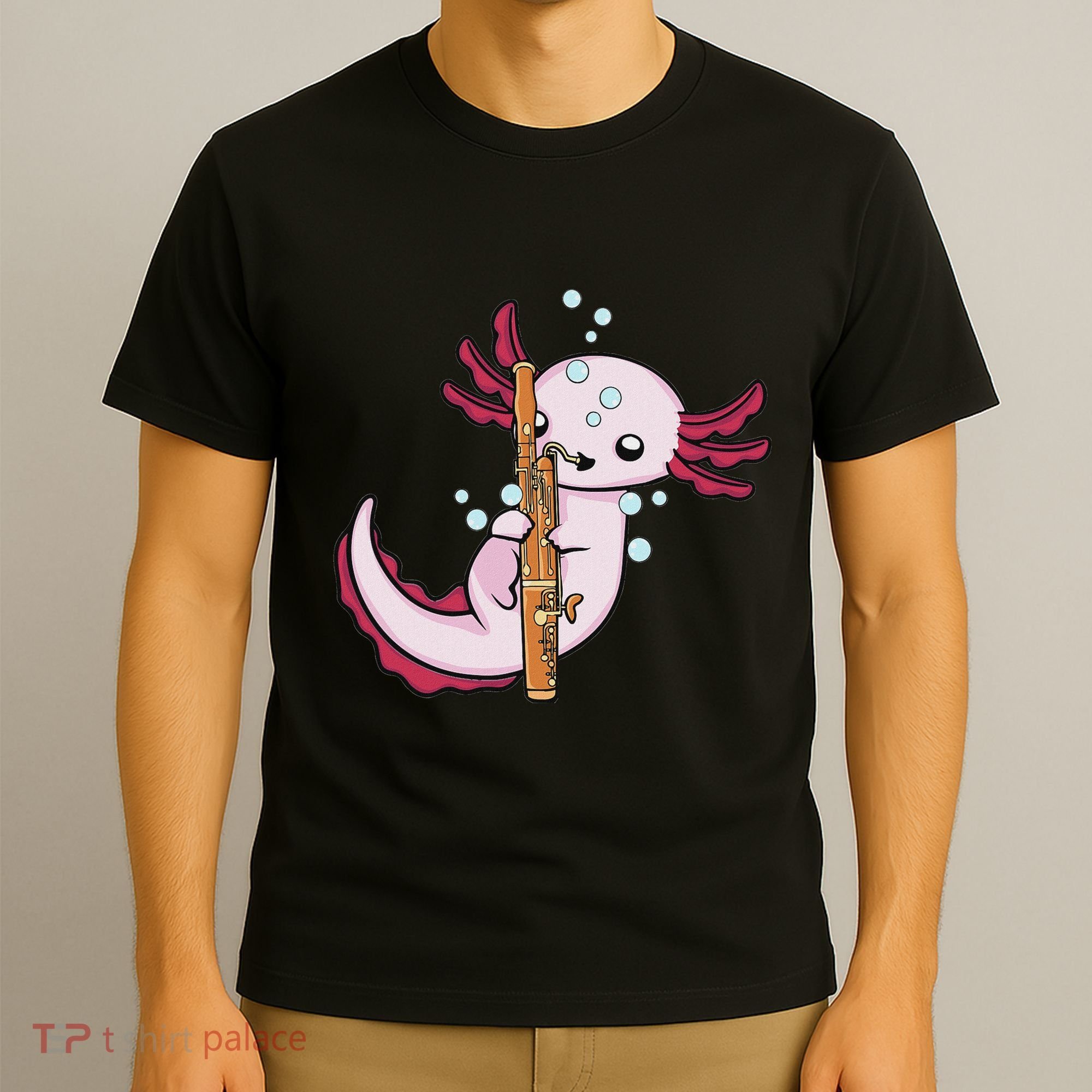 Underwater Axolotl Bassoon Player Music Bassoon T-Shirt