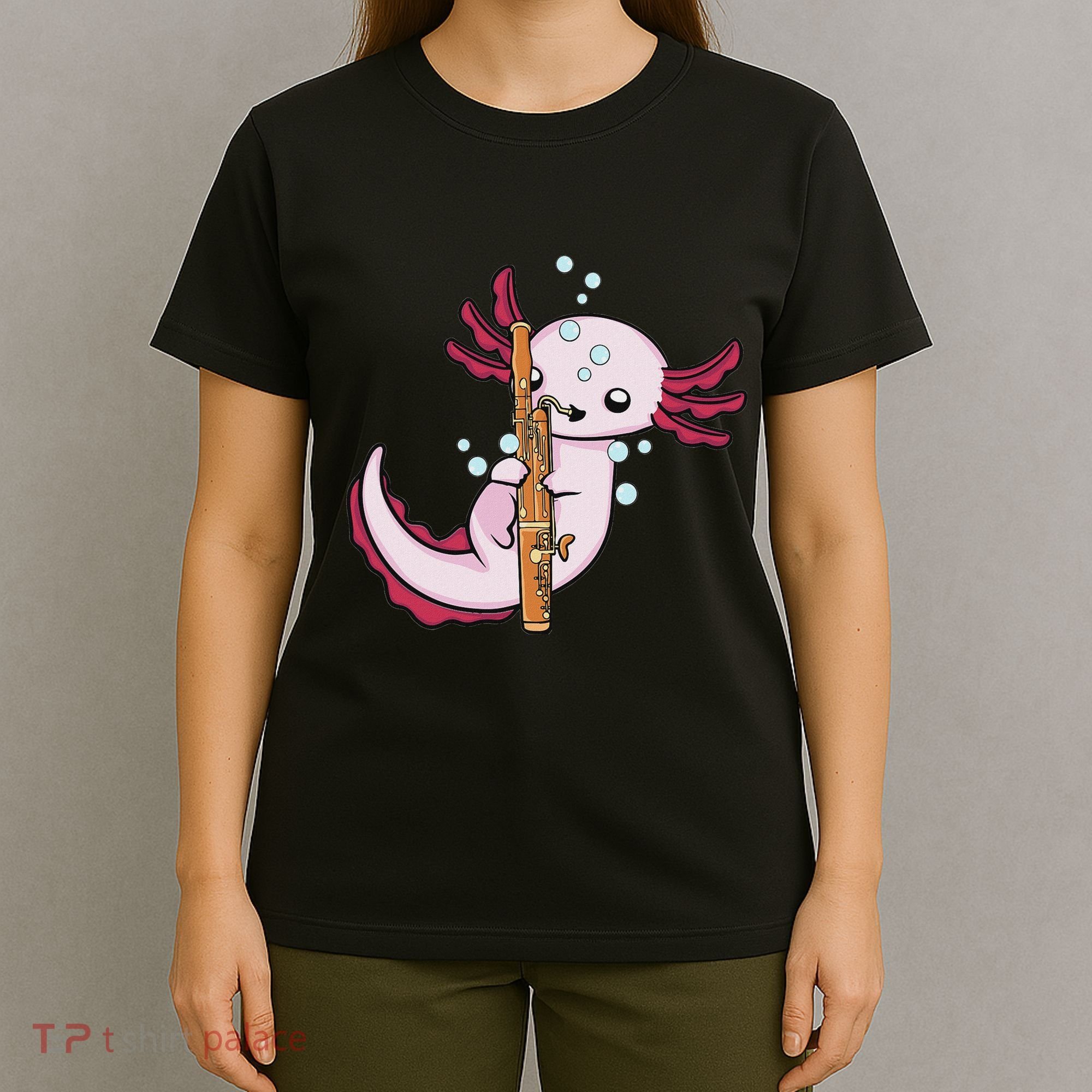 Underwater Axolotl Bassoon Player Music Bassoon T-Shirt