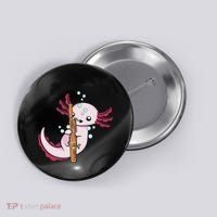 Underwater Axolotl Bassoon Player Music Bassoon Button thumb 0