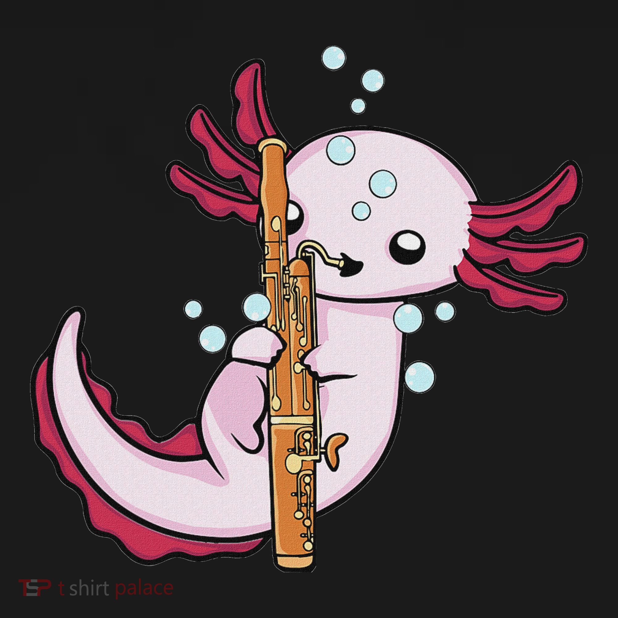 Underwater Axolotl Bassoon Player Music Bassoon Polo