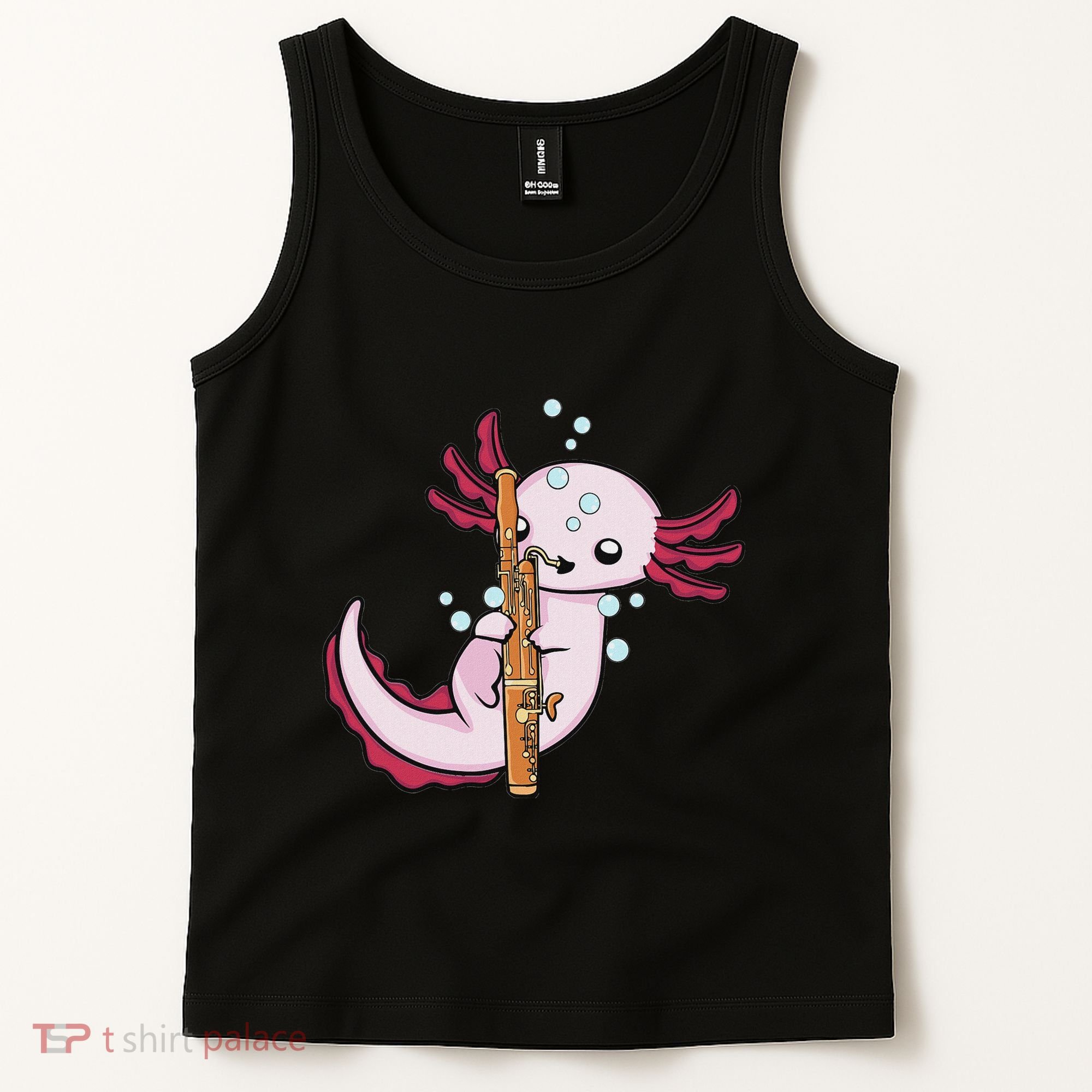 Underwater Axolotl Bassoon Player Music Bassoon Tank Top