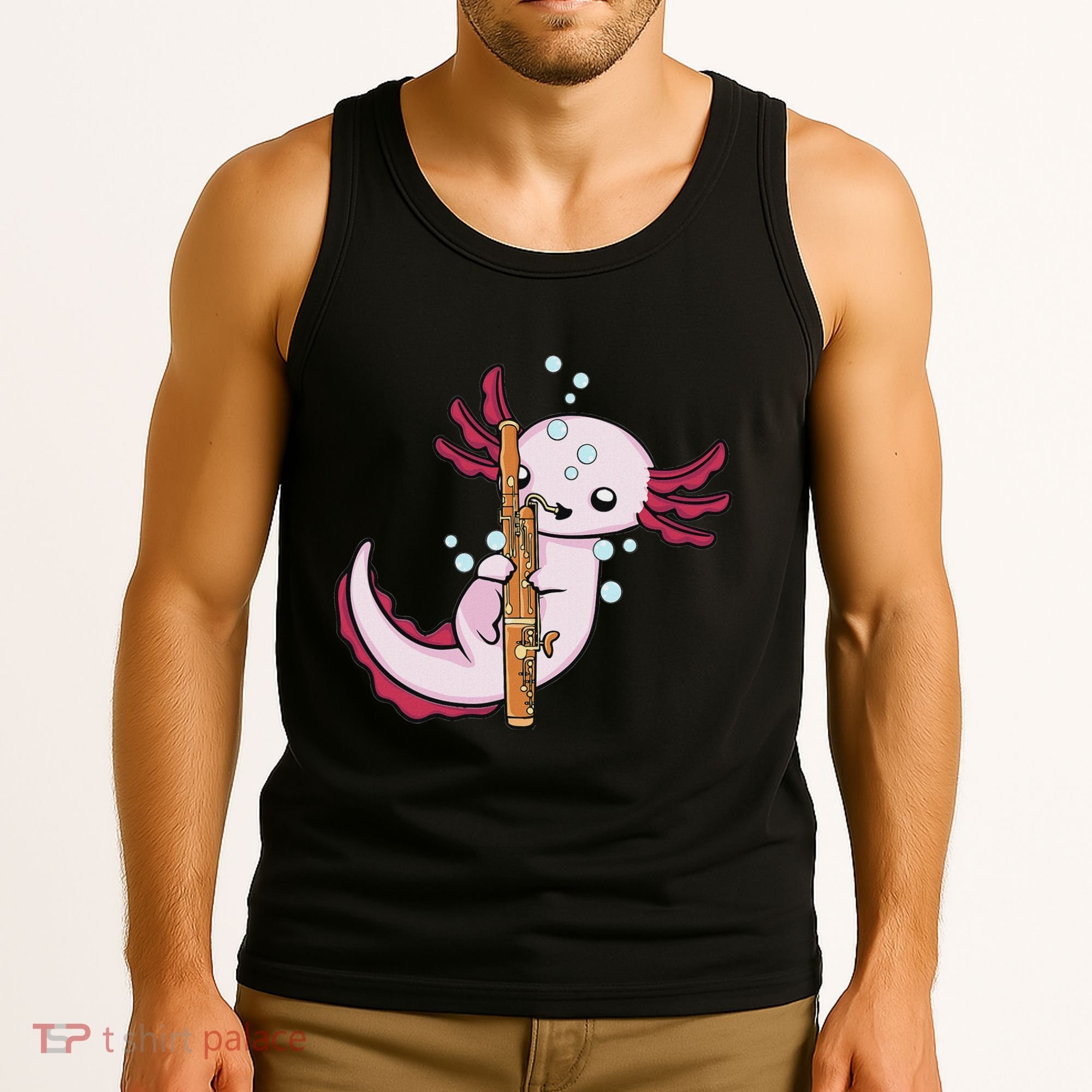 Underwater Axolotl Bassoon Player Music Bassoon Tank Top