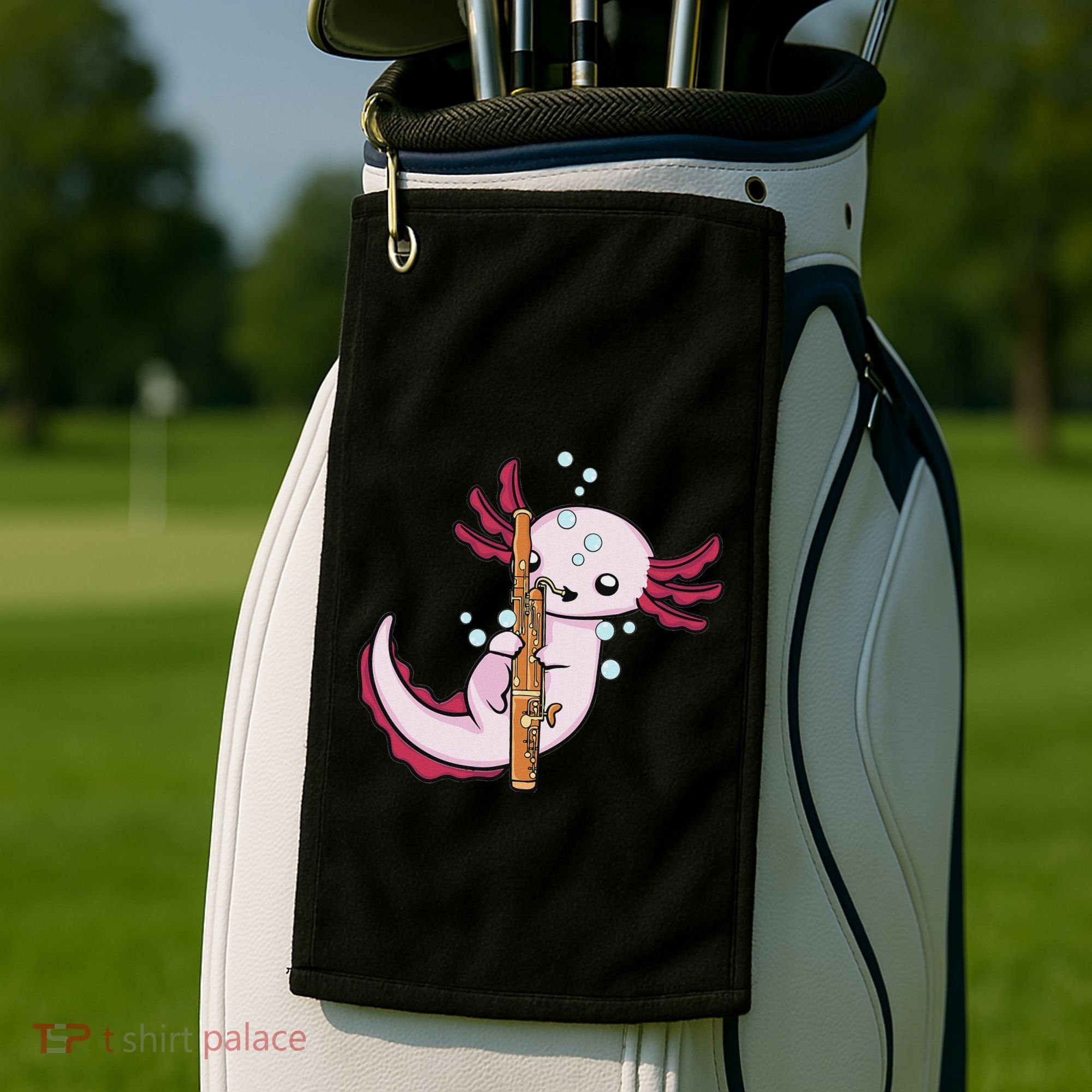 Underwater Axolotl Bassoon Player Music Bassoon Golf Towel