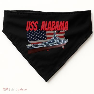 Uss Alabama Bbgift60 Ww2 And Cold War Veteran Battleship Boy Dad Gift USA-Made Doggie Bandana