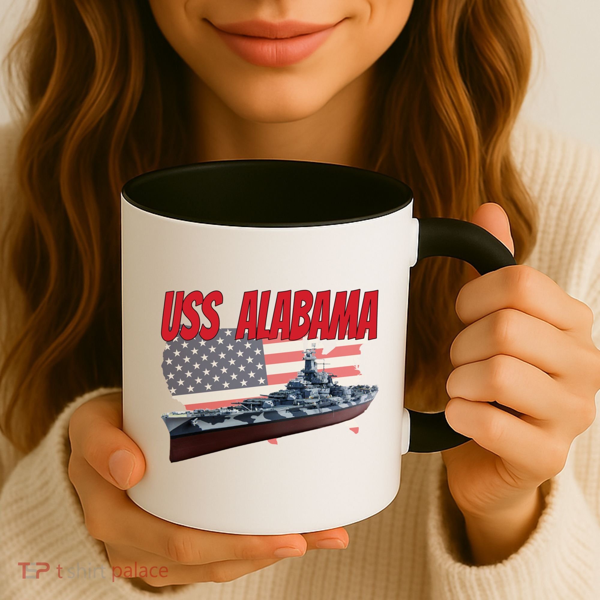 Uss Alabama Bbgift60 Ww2 And Cold War Veteran Battleship Boy Dad Gift Coffee Mug