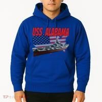 Uss Alabama Bbgift60 Ww2 And Cold War Veteran Battleship Boy Dad Gift Hoodie thumb 2