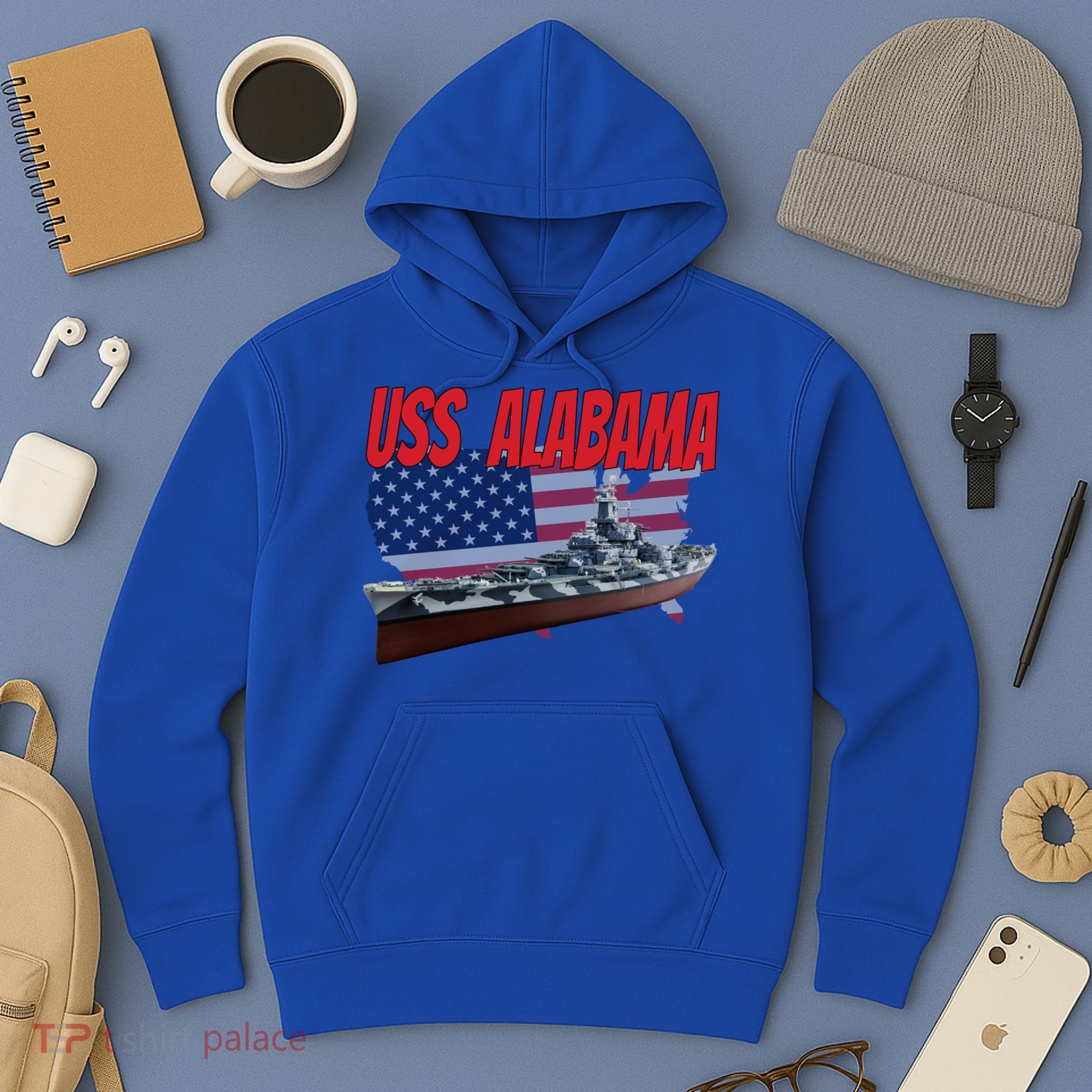 Uss Alabama Bbgift60 Ww2 And Cold War Veteran Battleship Boy Dad Gift Hoodie