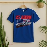 Uss Alabama Bbgift60 Ww2 And Cold War Veteran Battleship Boy Dad Gift T-Shirt thumb 2