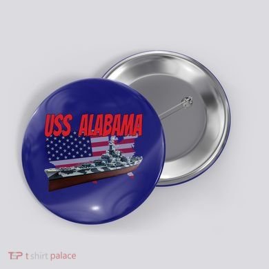 Uss Alabama Bbgift60 Ww2 And Cold War Veteran Battleship Boy Dad Gift Button