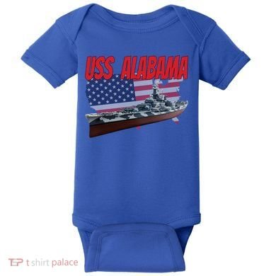 Uss Alabama Bbgift60 Ww2 And Cold War Veteran Battleship Boy Dad Gift Baby Bodysuit