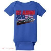 Uss Alabama Bbgift60 Ww2 And Cold War Veteran Battleship Boy Dad Gift Baby Bodysuit thumb 0